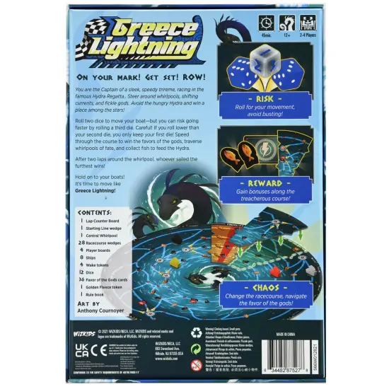 Greece Lightning - Regatta Race Board Game, WizKids, Ages 12+, 2-4 Players, 45 Min {3}
