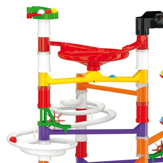 Quercetti: Migoga Run - Elevator - 150pc Marble Ball Run, Track Building Toy, Hand Crank-Funnels-Spirals, Colorful STEM Construction Playset, Kids 5+ {7}