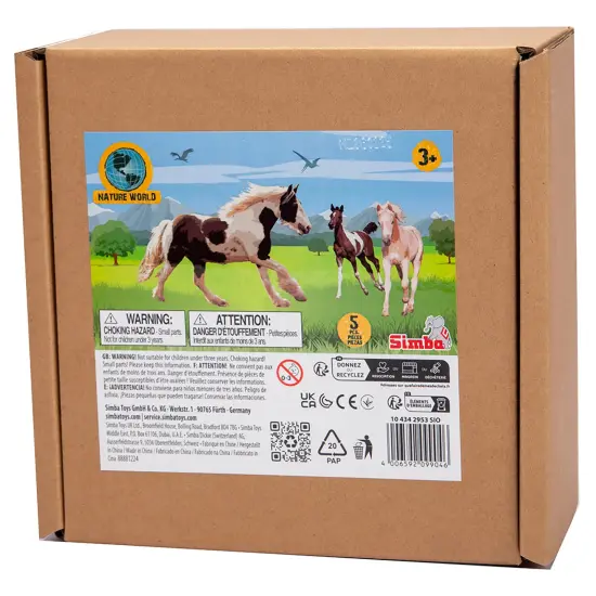 Simba Toys: Foals Set &ndash; 5 Detailed Horse Figurines, 3" Toy Animal Miniatures, Various Colors & Breeds, Collectible Figures, Nature World, Kids 3+ {3}