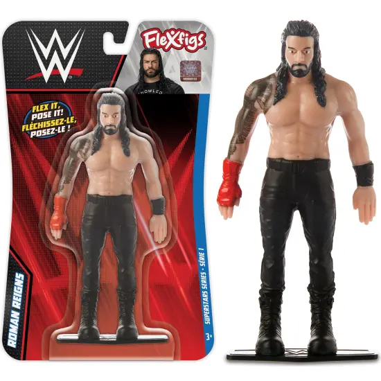 FleXfigs: Seth Rollins & Roman Reigns - 2 Character Pack - WWE Superstars Articulated Action Figures, Flex It - Pose It!, Toy Miniatures, Kids Ages 3+ {5}