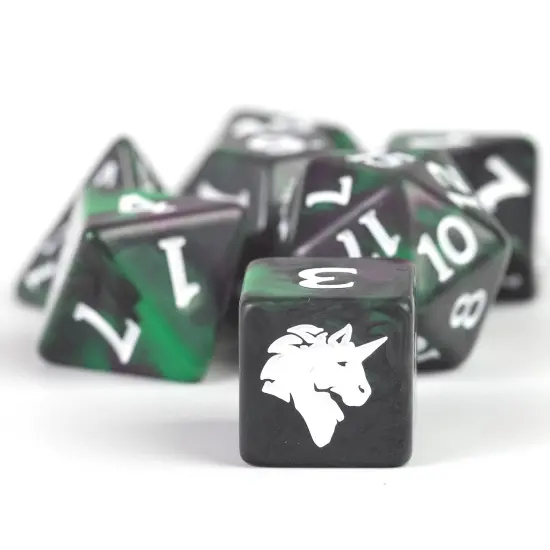 Dungeons & Dragons: D&D Adventure Dice: Legend of Drizzt -Green-Black, 16pc RPG Set, Ranger Symbols, Roleplaying Game Accessory, Sirius Dice, Licensed {7}