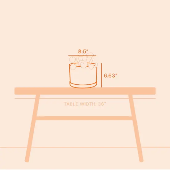 Bloem Mathers Round Planter With Saucer Tray: 8" - White - Modern Design, Durable Plastic Pot, Removable Saucer, For Indoor & Outdoor Use, Gardening, 1.4 Gallon Capacity {7}