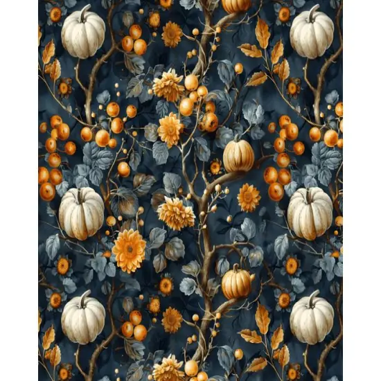 Glamorous Pumpkins Cotton Fabric | By the Yard | Sewing and Crafting | 44 inches wide {1}