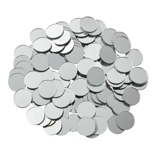 120 Pack Small Round Mirrors for Crafts, 1 Inch Glass Tile Circles for Wall Decor, Mosaics, DIY Projects, Home Decorations Clear {7}