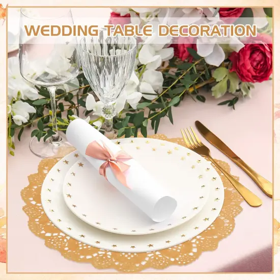 600 Pcs Round Paper Placemats Disposable 12 Inch Kraft Paper Doilies for Dinner Plates Charger Plates Place Mats for Cakes Desserts Food Event Weddings Party Decor(Brown) {2}