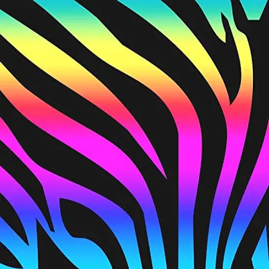 1/4 Sheet - Rainbow Zebra Stripes Birthday - Edible Cake/Cupcake Topper-D4096 {1}