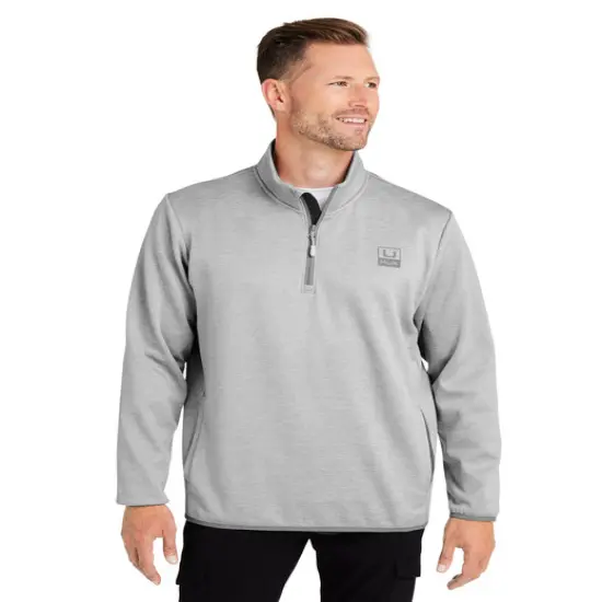 HUK&reg; Men's Cold Front Quarter Zip Volcnc ash hthr {7}