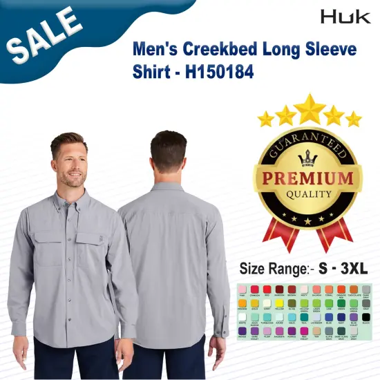 HUK&reg; Men's Creekbed Long Sleeve Shirt Naval academy {2}
