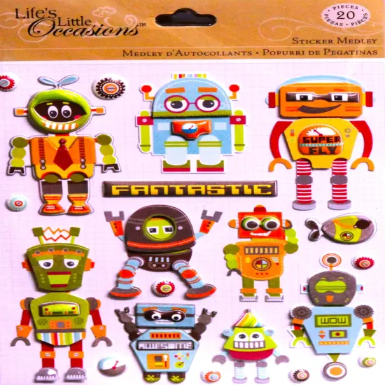 K & Company Life's Little Occasions Robots Dimensional Stickers {1}