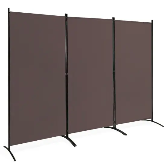 3-Panel Room Divider Folding Privacy Partition Screen for Office Room Black {7}