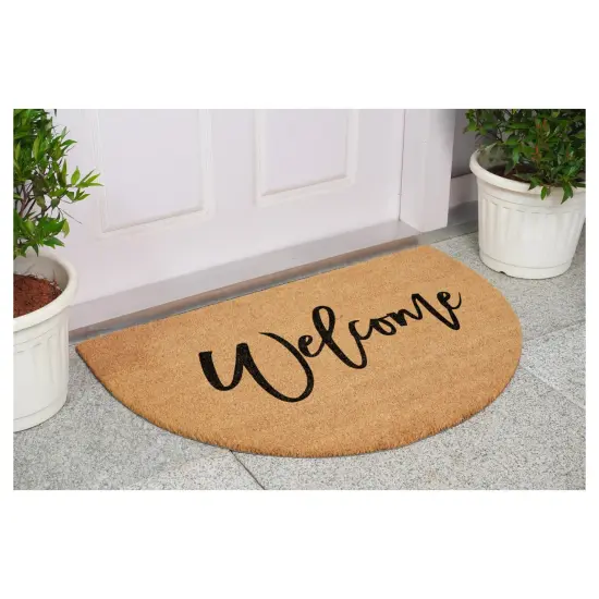 Half round Cursive Welcome Doormat {4}