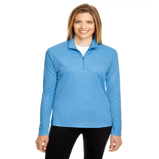 Team 365&reg; Ladies' Zone Performance Quarter-Zip SPORT GRAPHITE {3}