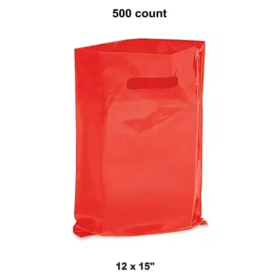 Customizable 12 x 15" Die Cut Handle Bags for Red {1}