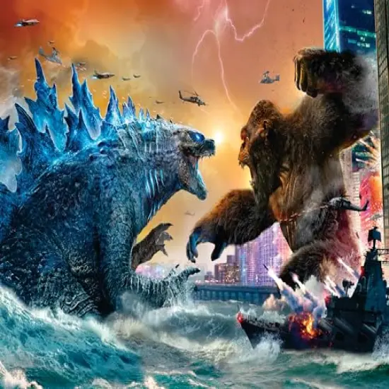 Godzilla and Kong in Water Edible Icing Sheets- Assorted Image Cake Toppers-Frosting Sheets- Cookies- Cupcake Toppers for 1/4 Sheet Cake or Larger {1}