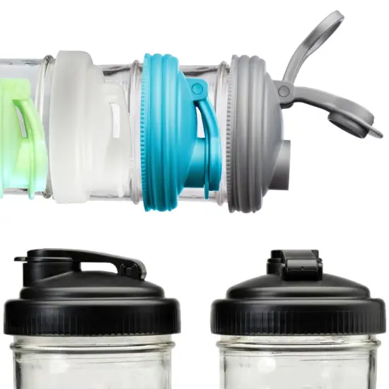 reCAP Mason Jar Pour Lid | Foldout Carry Loop | Regular and Wide Mouth | Leak-Proof Seal | USA Made | No-break material | Jar Not Included {2}