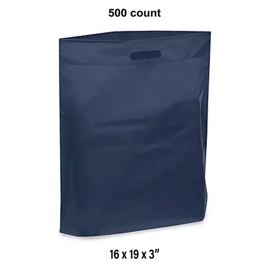 Perfect for Any Event - Die Cut Handle Bags for 16 x 19 x 3" Navy {1}