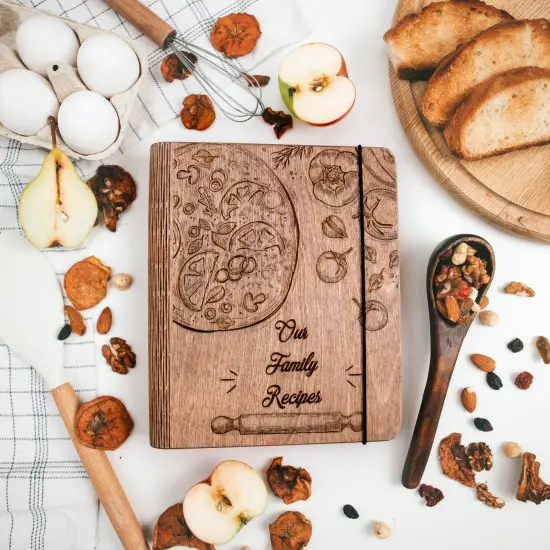 Recipe Book Binder, Custom Cookbook, Wooden Gifts for Her Anniversary, Father's Day Gift by Enjoy The Wood {2}
