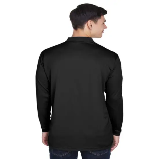 UltraClub&reg; Adult Cool & Dry Sport Long-Sleeve Polo Grey {7}