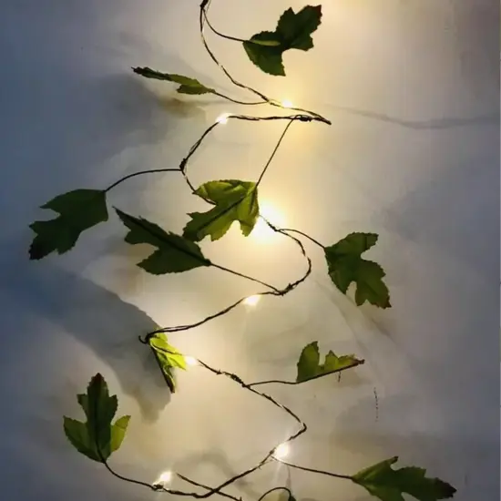 20 LED Maple Leaf Fairy Lights Battery Operated {3}