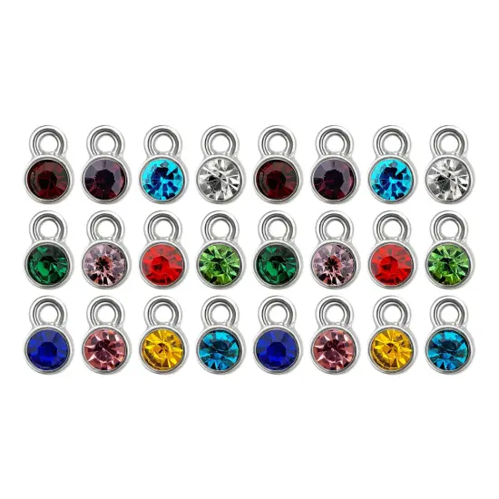 Wrapables Birthstone Charms for Jewelry Making, Crystal Pendants for DIY Bracelet, Earrings, Necklace (Set of 24) {1}