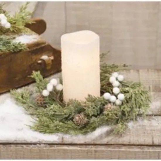 Sparkle Soft Pine White Berry Candle Ring {2}