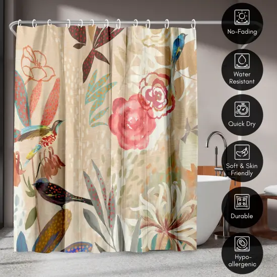 Americanflat 71" x 74" Shower Curtain, Where The Passion Flower Grows Ii by PI Creative Art {4}