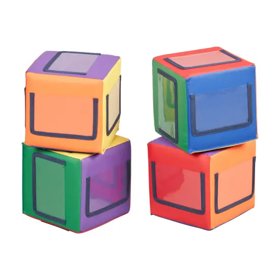 Picture Me Blocks, Activity Cubes, 4-Piece Earthtone {7}