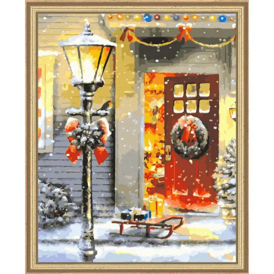 Adbrain Festive Welcome Paint by Number Kit Multi {1}