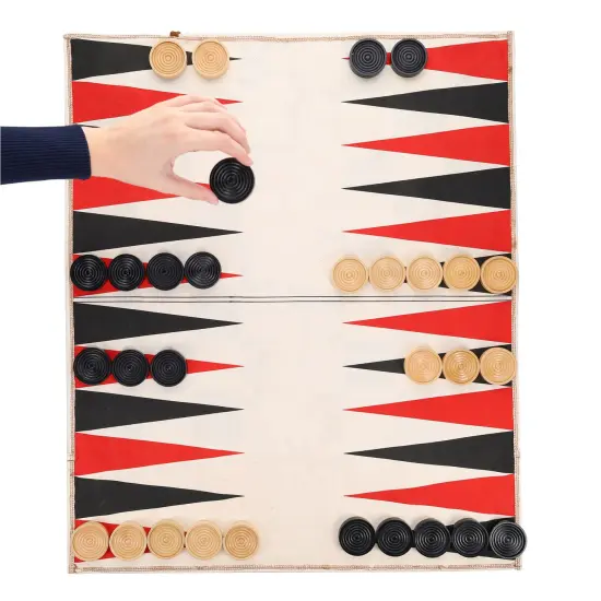 Pacific Shore Games Cloth Rollup Travel Chess, Checkers and Backgammon Game Set {6}