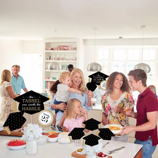 Big Dot of Happiness 2025 Gold Graduation Party Centerpiece Sticks - Showstopper Table Toppers - 35 Pieces {6}