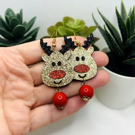 2 Sets Reindeer Christmas Earrings {3}