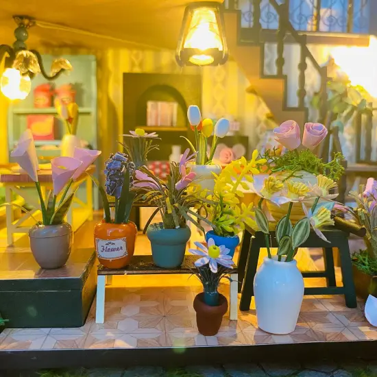 Miniature Wizardi Roombox Kit - Flower Lover Dollhouse Kit {3}