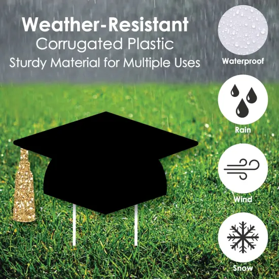 Big Dot of Happiness Gold Class of 2025 Outdoor Decorations - Graduation Yard Signs - Set of 8 {4}