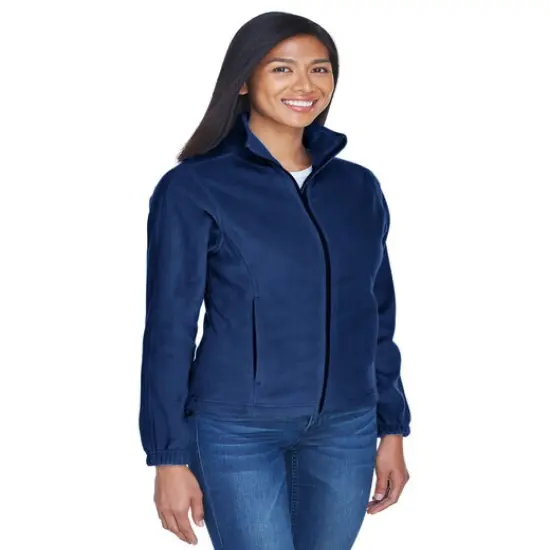 UltraClub&reg; Ladie's Iceberg Fleece Full Zip Jacket Black {4}
