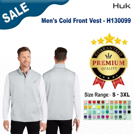 HUK&reg; Men's Cold Front Vest Harbormist hthr {2}