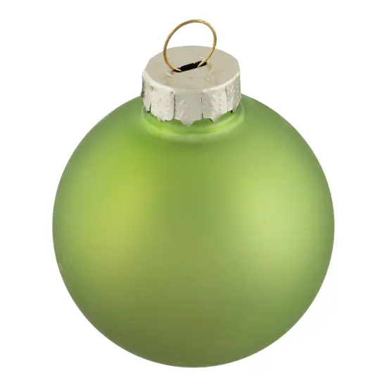 Northlight 2-Finish Christmas Glass Ball Ornaments - 1.75" (45mm) - Fern Green - 10ct {6}