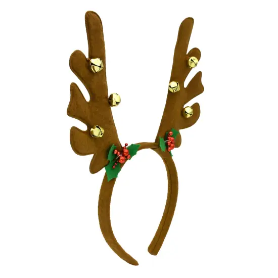 Rudolph Christmas Holiday Antlers Reindeer Headband for xmas Costume With Jingle Bells {2}