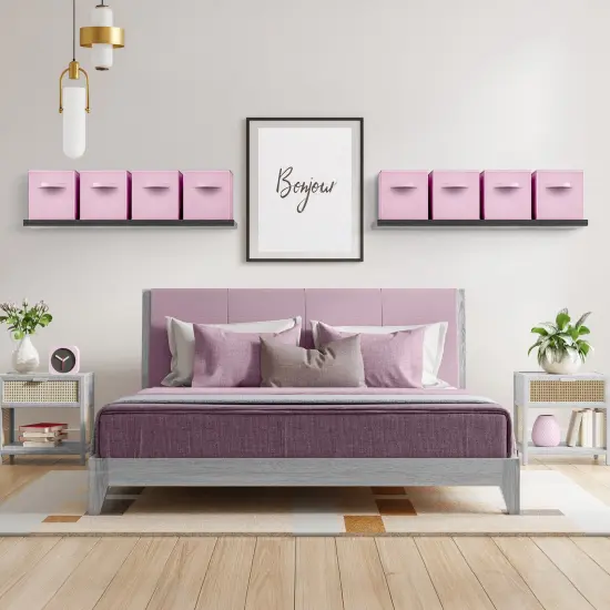 Sorbus Large 13" Storage Bins - 8 Pack Sturdy Collapsible Fabric Storage Cubes with Handles - Pastels Pastel pink {5}