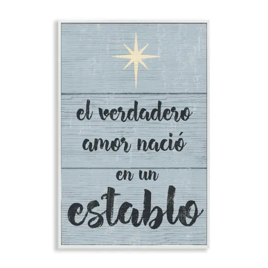 Stupell Industries Amor Verdadero en un Establo Framed Giclee Art White Framed {1}