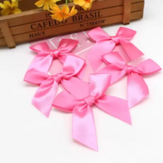 12 Ct Bubble Gum Pink Bow Satin Ribbon {3}