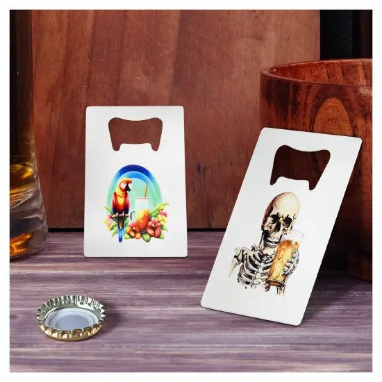 Makerflo Rectangle Shape Bottle Opener Crafted from High-Quality Stainless Steel | Craft-Ready for DIY Gifts & Personalization - Sublimation {4}