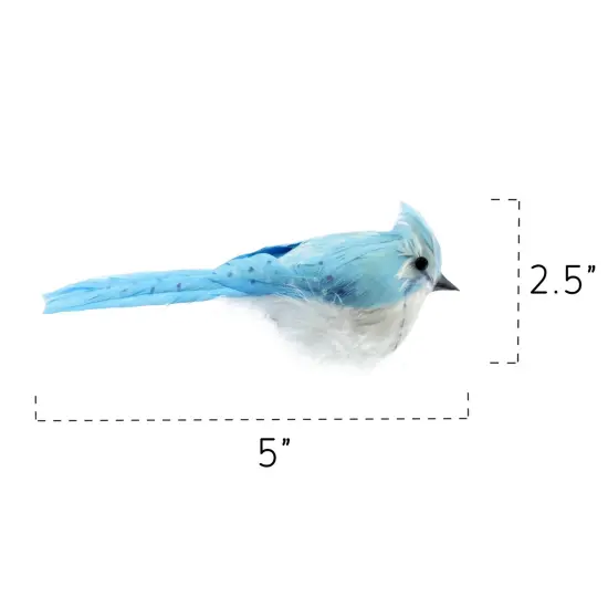 Blue Jays Artificial Birds 6ct Feathered Seasonal Decor {6}