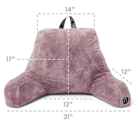 Nestl Fur Reading Pillow with Laptop Lap Desk Dusty Purple {5}