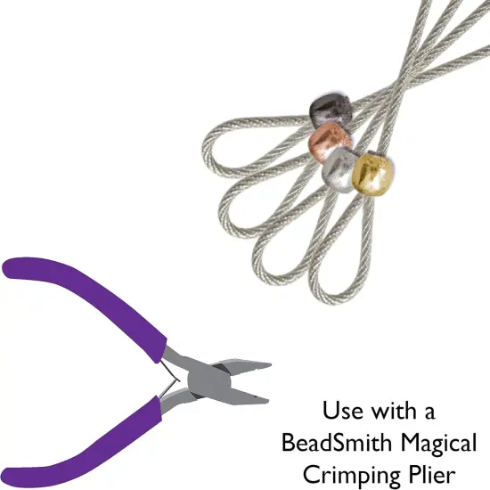 The Beadsmith Magical Tube Crimp Beads, 2 x 2mm, Assorted Colors, 500 Pieces, Uniform Cylindrical Shape, No Sharp Edges, Designed to Secure The Ends of Jewelry Stringing Wires and Cables {1}