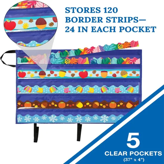 Bulletin Board Borders and Craft Storage Pocket Chart, 41" x 24.5" Classroom Decor Organizer {2}