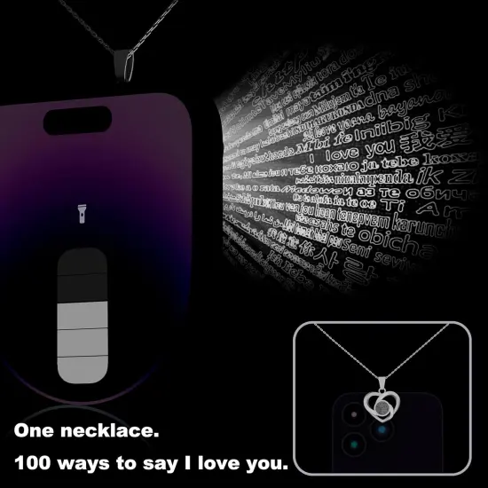 Rose Forever Flowers Jewelry Gift Box With I Love You Necklace {3}