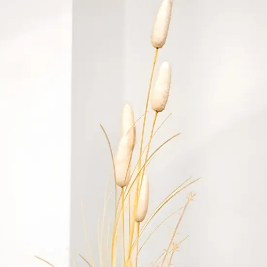 Floral Spray with Bunny Tails and Golden Grass Stem {2}