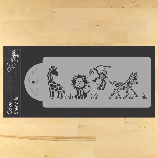 Jungle Animals Cake Stencil Side | C781 by Designer Stencils | Cake Decorating Tools | {1}