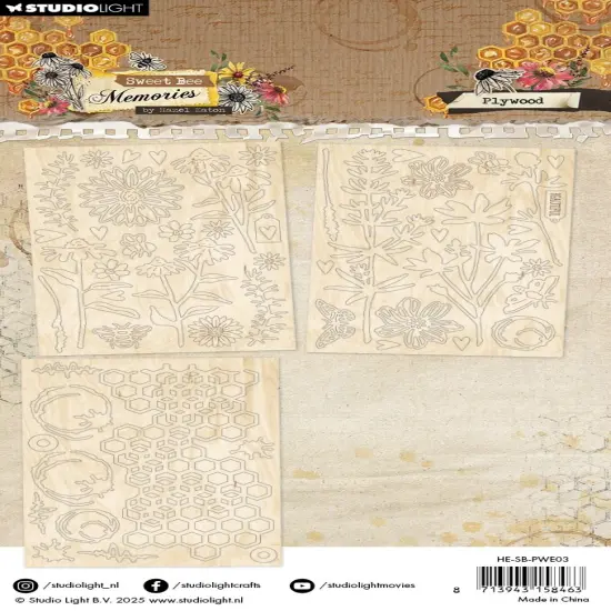 Heather Eaton Plywood Elements Sweet Bee Memories-Nr. 03, Florals & Grunge {3}