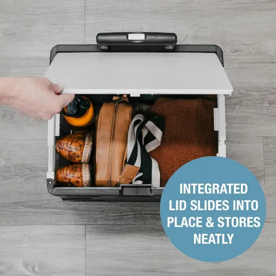 Collapsible Wheeled Crate with Lid, 4-Wheels {4}